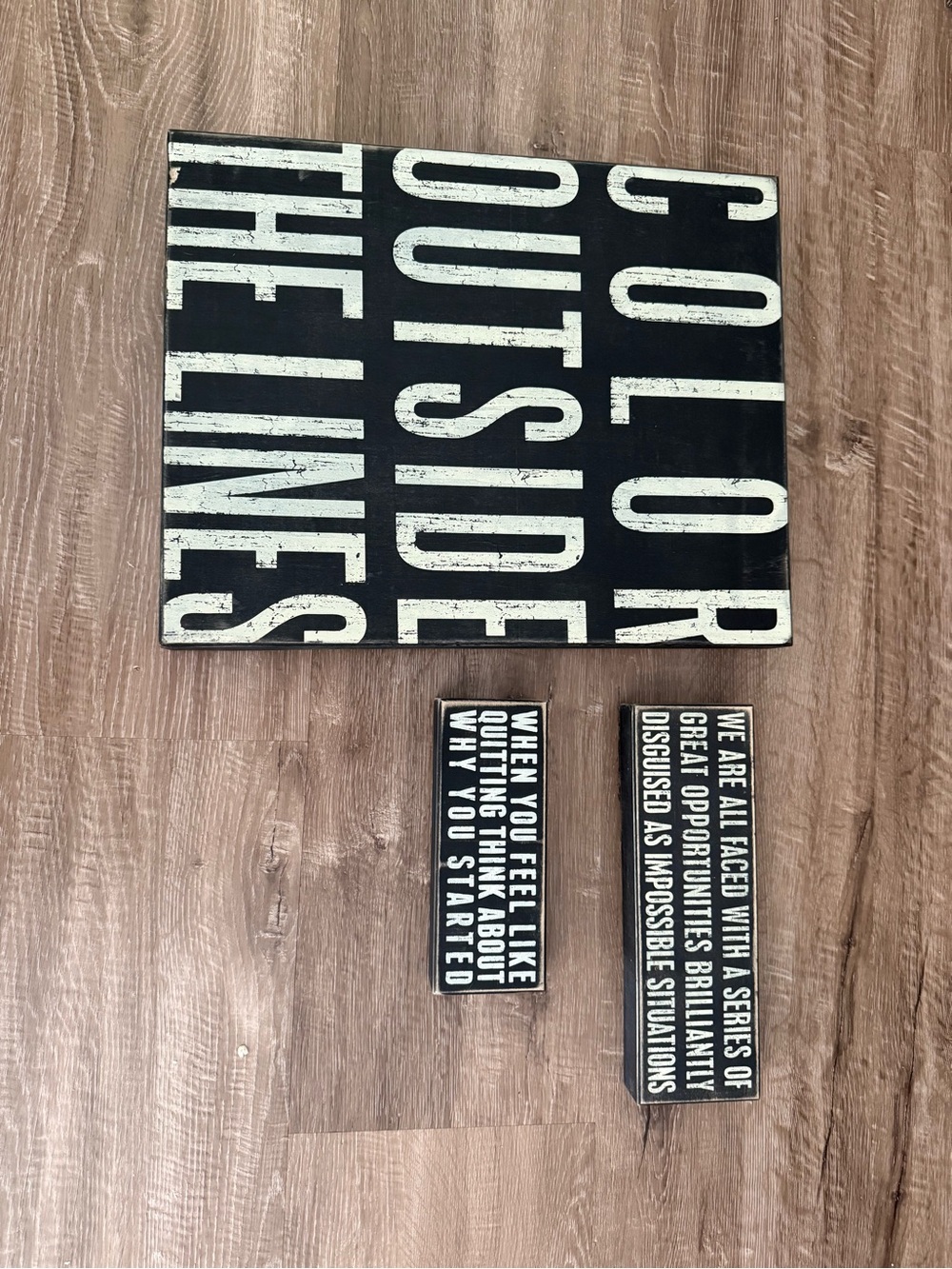 Black & White Inspirational Wall Art Signs